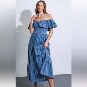 *BELTED* Jean Dress with Slit